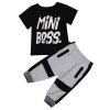 FT1123 T-shirt avec lettre Mini Boss + Pantalon - Noir 90