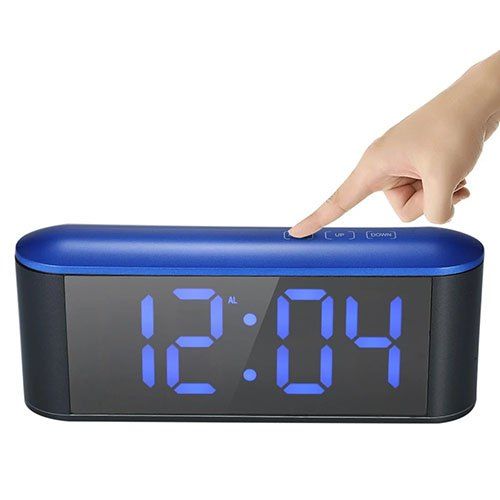 Horloge intelligente à DEL à commande tactile numérique - Bleu Cobalt 
