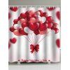 Rideau de Douche Imperméable à Imprimé Cœurs Ballons et Inscription Happy Valentine - multicolor W65 X L71 INCH