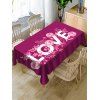 Nappe de Table Imperméable à Imprimé Fleurs et Inscription LOVE pour la Saint-Valentin - multicolor W54 X L72 INCH