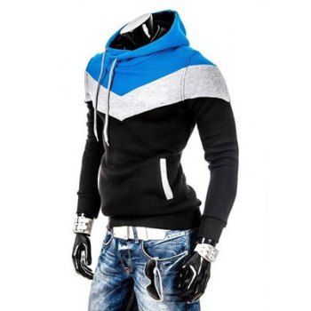 mooncolour mens novelty color block hoodies cozy sport outwear