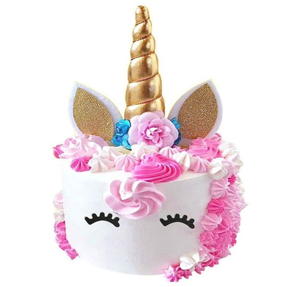 Cake Topper Kit à la main or Licorne - multicolor 