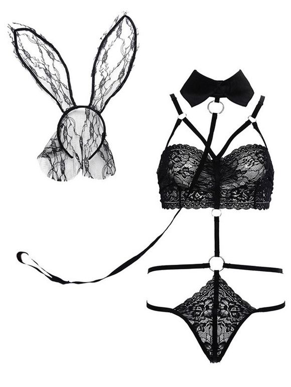 ZY190104008 Intime Apparel Femme Vêtements Bunny Girl - Noir ONE SIZE