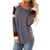 T-shirt à Manches Longues à Col Rond pour Femmes - Gris argenté XL