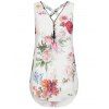 Chemise Imprimée en Mousseline de Soie sans Manches à Double Couche pour Femmes - Blanc XL