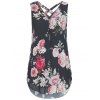 Chemise Imprimée en Mousseline de Soie sans Manches à Double Couche pour Femmes - Noir 4XL