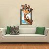 Sticker mural girafe 3D avec dessin animé - multicolor 