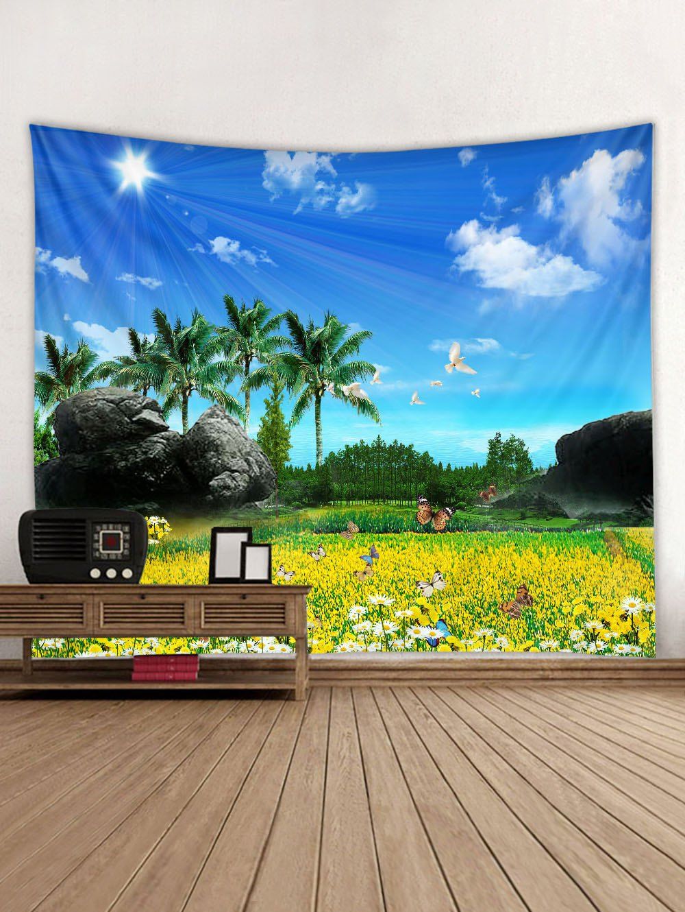 DressLily.com: Photo Gallery - Flower Field Forest Print Tapestry Wall ...