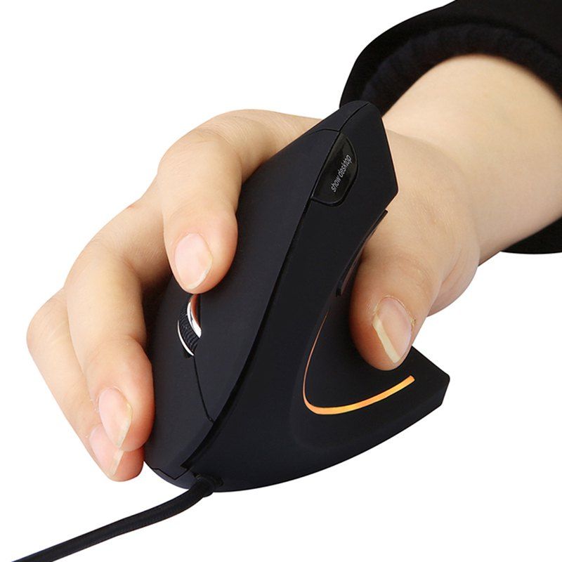 

MODAO E1803 Ergonomic High Precision Optical Vertical USB Wired Mouse with Adjustable DPI, Black