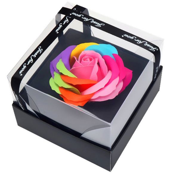 Jolie Boîte de Cadeau de Saint Valentin avec Fleur de Savon Rose - multicolor A 