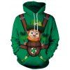 Sweat à capuche imprimé de bandes dessinées 3D - Vert Forêt Moyen 2XL