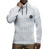 Applique Drawstring Pullover Sweater - WHITE L