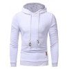 Sweat à Capuche en Jacquard Mince à Carreaux Col Roulé pour Homme - Blanc M