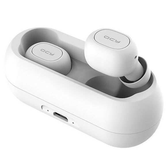 QCY T1C Mini Oreillettes Bluetooth 5.0 sans Fil de Musique - Blanc 