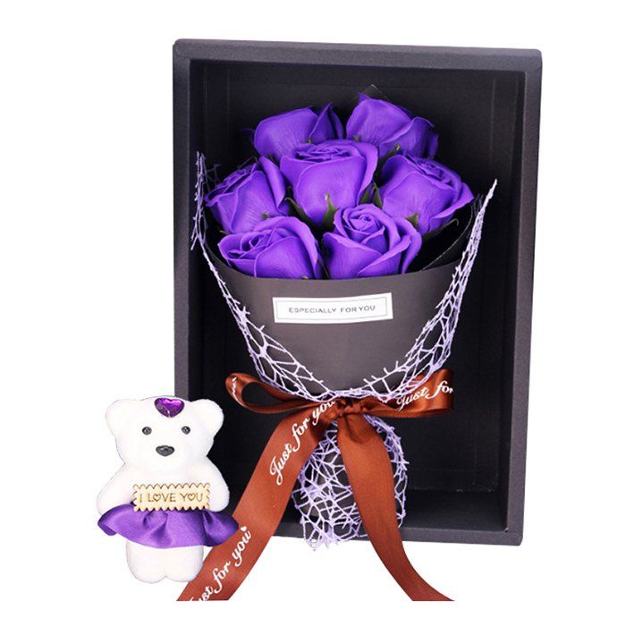 

Creative Exquisite Roses Present Box, Purple