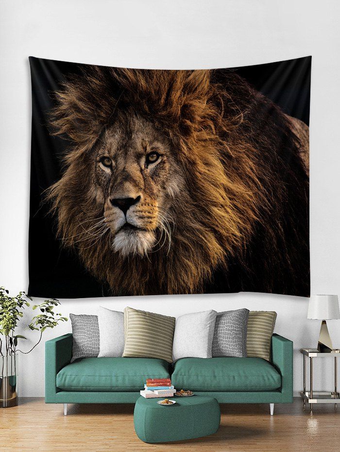 [41 OFF] 2021 Lion Print Tapestry Wall Hanging Art Decor