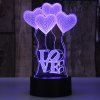 Petite Lampe de Table LED Colorée USB Alimentation Créative 3D Cadeau de Ballon d'Amour - multicolor A 