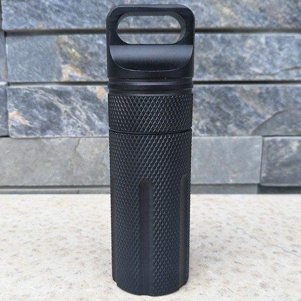 

CNC Metal Survival Storage Box Waterproof Seal Pot, Black