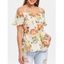 Cold Shoulder Floral Top - multicolor XL