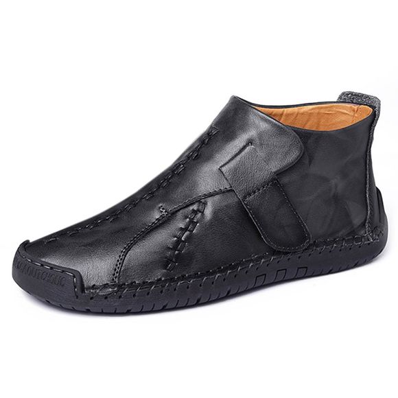Chaussures Oxford à Surpiqûres Moyennes Décontractées et Anti-dérapantes à La Mode - Noir EU 42