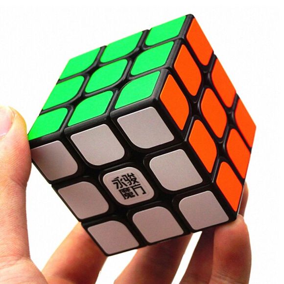 YJ 3 x 3 x 3 Cube Magique de Vitesses Lisse Jouet de Puzzle de Doigt - Noir 