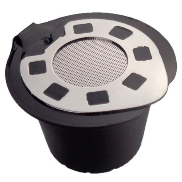 NESPRESSO Logement Remplissable de Café de Capsule Filtrante Remplissable avec Couvercle Argent (Chrome Plaqué) - Argent 1PC