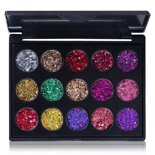 CmaaDu 15 Colors Shiny Diamond Waterproof Eyeshadow - multicolor A A02