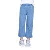 KH0107 Jeans unis de couleur unie et décontractée - Bleu de Soie 4-5YEARS（110）