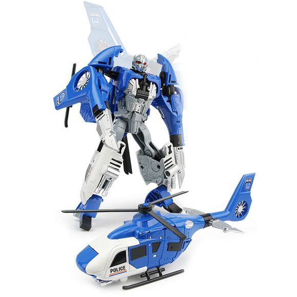 Modèle de robot hélicoptère Transformers en alliage - Bleu 