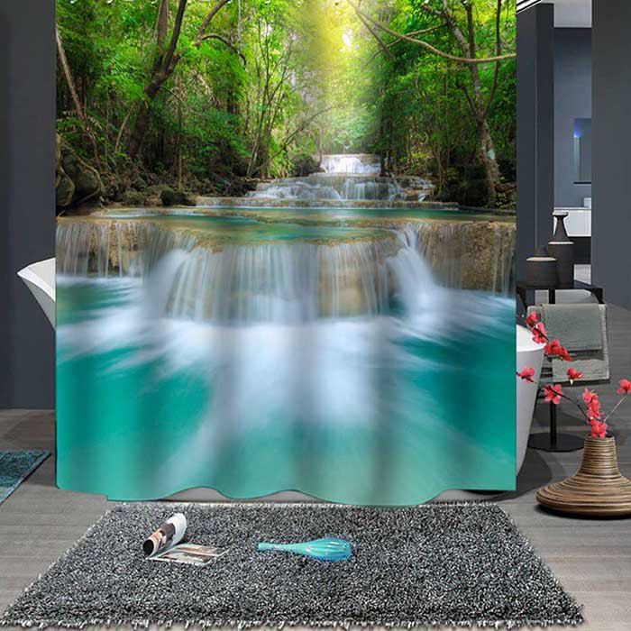 

Forest Stream Boutique Shower Curtain, Multi