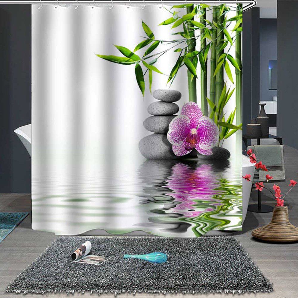 

Spring Bamboo Fine Shower Curtain, Crystal cream
