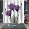 Rideau de Douche Fleur Violete - multicolor W59 X L71 INCH