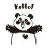 DX024 Personnalité Bande Dessinée Créative Petit Animal Enfants Chambre Fond Décoratif Stickers Muraux - Noir B HELLO
