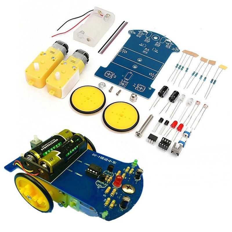 

LEBANGSHOU DIY Intelligent Tracking Robot Car Electronic Kit Geared Motor Unit, Multi-a
