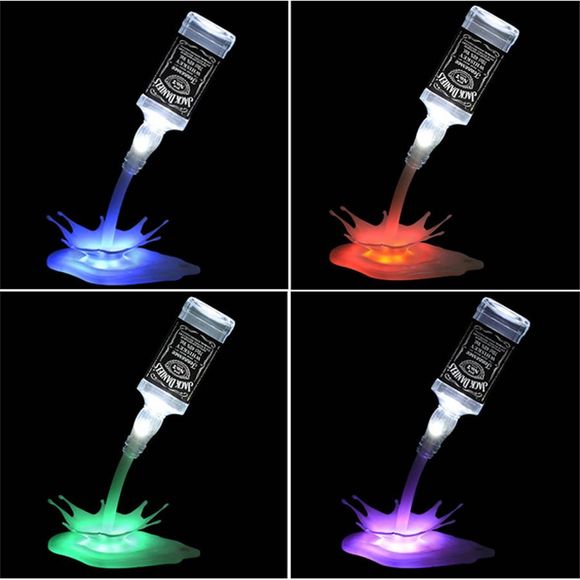 Lampe de table décorative colorée LED vin versant 3D - Blanc 