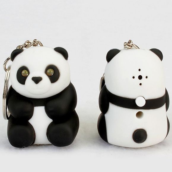 Porte-clés de Petit Animal de Panda de Dessin Animé à LED - multicolor 