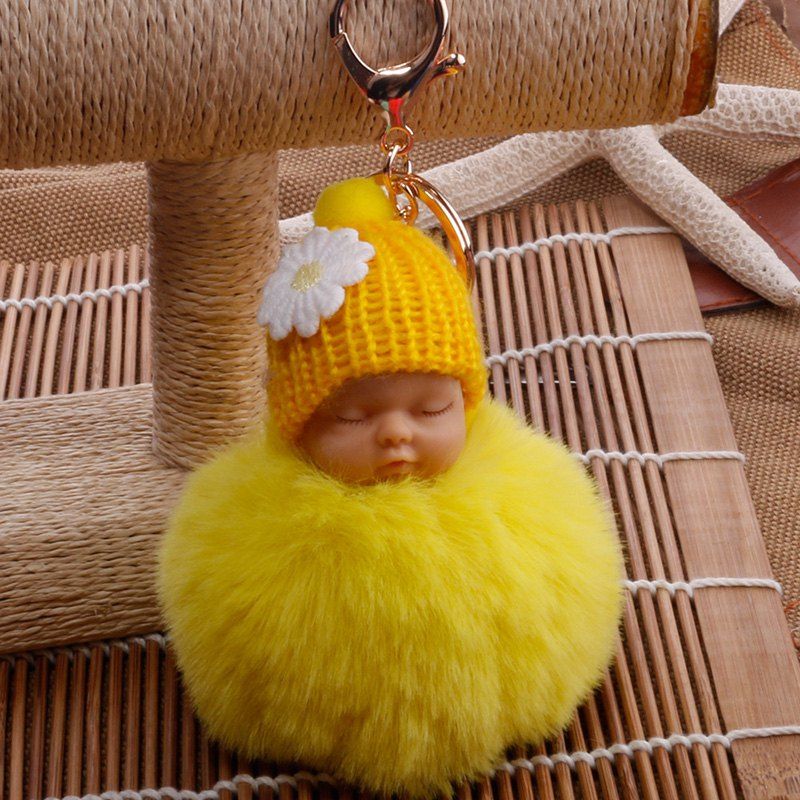 

Women Trinket Keychain Ring Jewelry Gift On Bag, Yellow