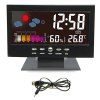 Température Humidité Écran couleur Prévisions météo Rétroéclairage LCD Réveil - Noir 1PC
