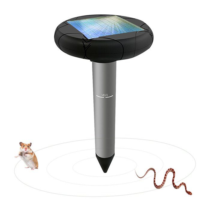

RC - 522A Solar Ultrasonic Snake Repeller Landscape Garden Repelling Device 2pcs, Black