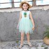 1136 fille mignonne jupe ananas en maille - Cyan Clair 5YEARS(120)