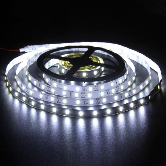 BRELONG LED bande lumineuse 5050 SMD DC12V 5M 300 perles avec connecteur époxy imperméable - Blanc 