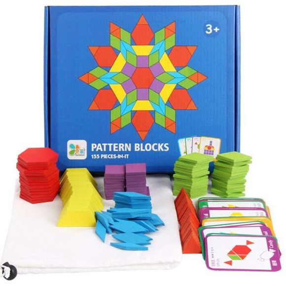Jouet éducatif de bébé coloré de panneau de puzzle en bois pour enfants 155pcs - multicolor 