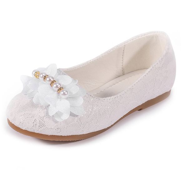 MRLOTUSNEE 607 - 62 Fleurs Princesse Flat Dress Chaussures Filles - Blanc de Soie EU 35