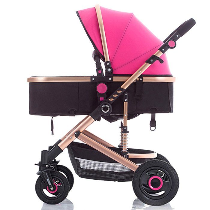 17 Off 21 739a Tube En Acier Leger Haute Paysage Landau Panier Poussette Bebe Version Poussette De Luxe En Rouge Rose Dresslily France