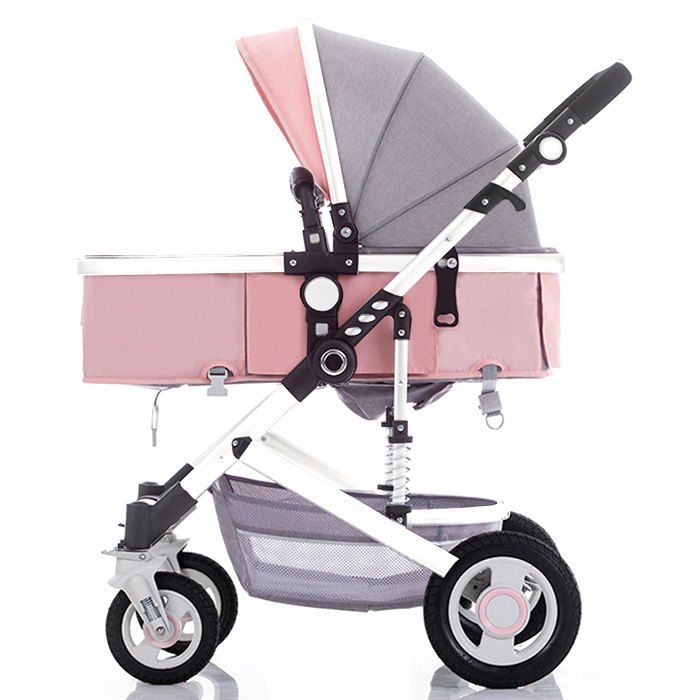 17 Off 21 739a Tube En Acier Leger Haute Paysage Landau Panier Poussette Bebe Version Poussette De Luxe En Rose Dresslily France