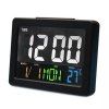 Horloge Electronique LCD de Grand Ecran Couleur avec Alarme de Température - Noir 