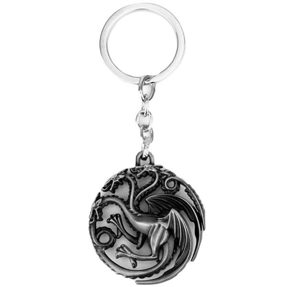 Porte-clés dragon évidé - Noir 