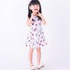 XX0001 Girls' Cute Dress Cherry Print Sleeveless - Blanc 4-5YEARS（130）