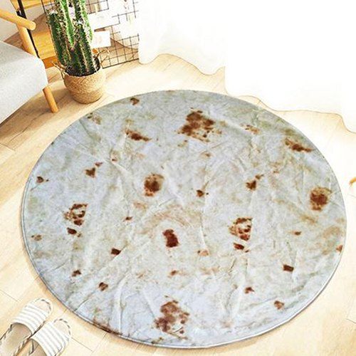 

Printing Round Office Living Room Tortilla Blanket Carpet, Multi-a