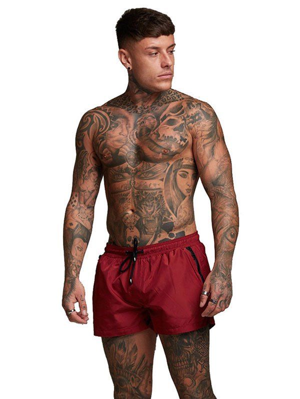 

Men's Shorts Fitness Running Pants, Red wine